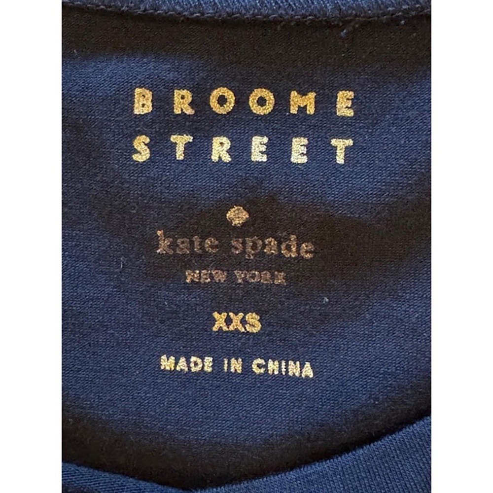 Kate Spade Broome Street Navy Ruffle Short Sleeve Top - Picture 3 of 4